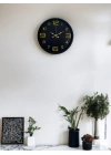 ® 36 Cm Siyah Gold Rakamlı Duvar Saati