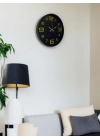 ® 36 Cm Siyah Gold Rakamlı Duvar Saati