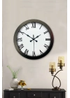 ® 36 cm Siyah Metal Roma Rakamlı Duvar Saati