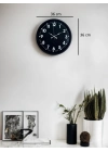 ® 36 Cm Siyah Modern Duvar Saati