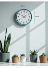 ® 36 Cm Turkuaz Dekoratif Duvar Saati