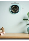 ® 36 Cm Turkuaz Dekoratif Duvar Saati