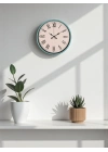® 36 Cm Turkuaz Roma Rakamlı Duvar Saati