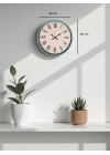 ® 36 Cm Turkuaz Roma Rakamlı Duvar Saati