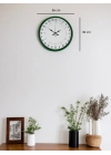 ® 36 Cm Yeşil 24 Saat Göstergeli Özel Tasarım Duvar Saati