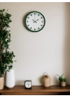 ® 36 Cm Yeşil Sade Dekoratif Duvar Saati