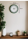 ® 36 Cm Yeşil Sade Dekoratif Duvar Saati