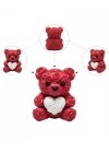 ® 3D Baskı Kalpli Ayıcık 10cm Romantik Masaüstü Dekor