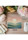 3D Dalga Formlu Dağ Manzarası Mouse Pad - 19x23 cm 2 mm Dikdörtgen İthal Baskılı Mouse Pad