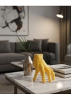 ® 3D Dekoratif Sarı El Obje 17x16 cm Şık ve Dikkat Çekici Tasarım