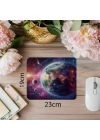 3D Dünya ve Yörüngeler Mouse Pad - 19x23 cm 2 mm Dikdörtgen İthal Baskılı Mouse Pad