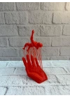 ® 3D El Üzerinde İnsan Figürü Kırmızı Sanatsal Masa Üstü Dekor 12x18 cm