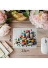 3D Geometrik Küplerle Renkli Mousepad - 19x23 cm 2 mm Dikdörtgen İthal Baskılı Mouse Pad