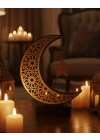 ® 3D Hilal Yıldız Dekoratif Obje 23x23 cm Modern ve Manevi Tasarım
