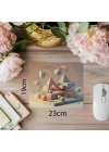 3D Piramit ve Çemberli Mousepad Tasarımı - 19x23 cm 2 mm Dikdörtgen İthal Baskılı Mouse Pad