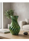 3D Spiral Yeşil Vazo Modern Tasarım Dekoratif Ev Aksesuarı