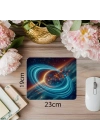 3D Uzay Manzaralı Neon Mouse Pad - 19x23 cm 2 mm Dikdörtgen İthal Baskılı Mouse Pad