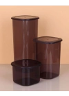 3lü Saklama Kabı - 1750-1200-550ml Koyu Şeffaf