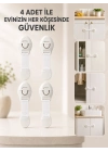 4 Adet Çok Amaçlı Çocuk Güvenlik Kilidi Dolap, Çekmece ve Gardırop İçin