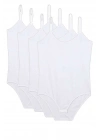 4 Adet İp Askılı Kadın Çıtçıtlı Body Beyaz