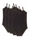 4 Adet İp Askılı Kadın Çıtçıtlı Body Siyah