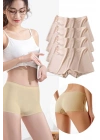 4 Adet Kadın Dikişsiz Görünmez İz Yapmaz Mini Şort Boxer Ten