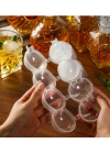 4 Bölmeli  Küre Buz Topu Kalıbı -  Yuvarlak Buz Topu