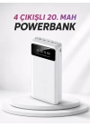 4 Çıkışlı 20.000 MAH Powerbank Taşınabilir Çoklu Giriş