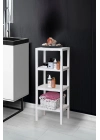 4 Katlı Beyaz Raf Kitaplık & Banyo Düzenleyicisi 100 cm