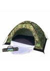4 Kişilik Kamuflaj Desenli Kolay Kurulumlu Kamp Çadırı