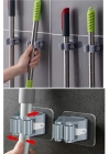 4 Lü Kelebek Yapışkanlı Mop Fırça Çekpas Sap Tutucu Organizer Banyo Düzenleyici