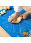 ®  40*50 cm Silikon Ölçekli Kullanımı Kolay Hamur Açma Matı Ekmek Mantı Makarna Hamuru Yoğurma
