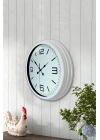 ® 40 cm Beyaz Metal Modern Duvar Saati