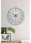 ® 40 cm Beyaz Metal Retro Duvar Saati
