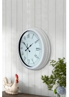 ® 40 cm Beyaz Metal Retro Duvar Saati