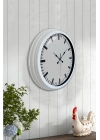 ® 40 cm Beyaz Metal Sade Duvar Saati