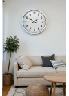 ® 40 cm Beyaz Metal Standart Duvar Saati