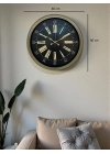 ® 40 Cm Metal Antik Roma Eskitme Duvar Saati