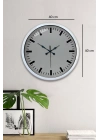 ® 40 Cm Metal  Beyaz Modern Duvar Saati
