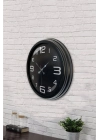 ® 40 cm Siyah Metal Modern Duvar Saati