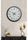 ® 40 cm Siyah Metal Retro Duvar Saati