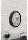 ® 40 cm Siyah Metal Retro Duvar Saati