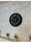 ® 40 cm Siyah Metal Siyah Kadran Duvar Saati