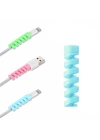 ®  4lü , Android Şaj Kablosu Koruyucu Silikon Spiral Yay Aparat