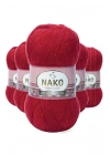 5 Adet Angora Lüks El Örgü İpi Koyu Kırmızı 1175