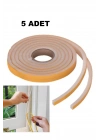 5 Adet Kapı Pencere Isı Yalıtım Süngeri Yapışkanlı Pencere Rüzgar Bandı 18mm X 2,5 Mt