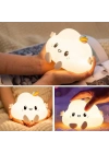 ® 5 Farklı Renk Modlu Bulut Figürlü Pofuduk LED Gece ası–Yumuşak Dokulu Çocuk Odası ve Dekoratif Şarjlı Ortam Işığı