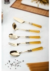 5 Parça Gold Servis Seti & Servis Sunum Seti Amber ( Kepçe / Kevgir / Sıpatula / Çatal / Kaşık )