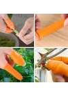 ®  5 Parça Pratik Parmak Koruyucu 1 Parça Baş Parmak Bıçaklı Eldiven Sebze Meyve Soyucu Kesme Ayıklayıcı Silikon Set
