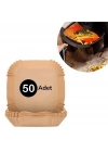 ® 50 Adet Air Fryer Pişirme Kağıdı Tek Kullanımlık Hava Fritöz Yağ Geçirmez Yapışmaz Kare Tabak Model